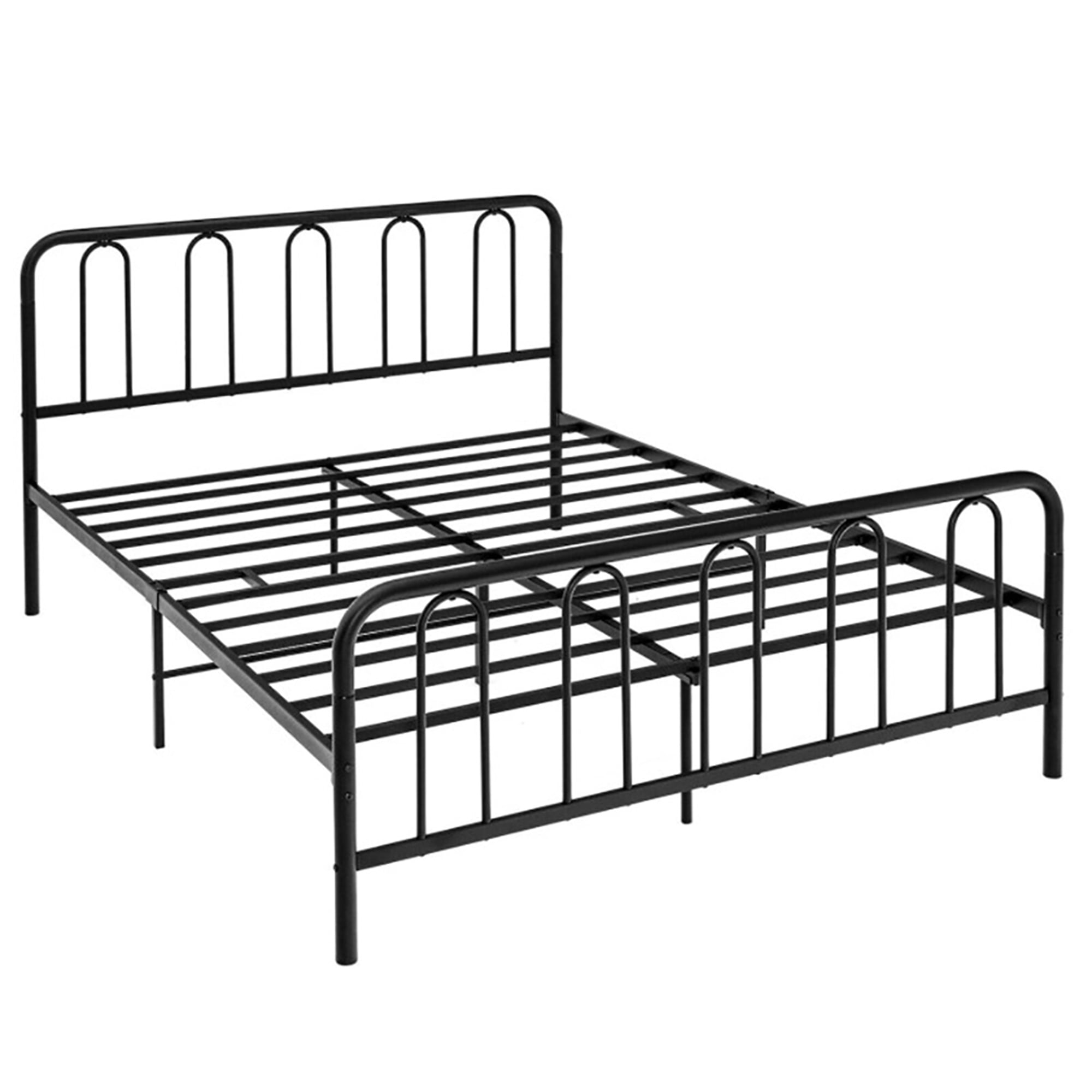 YYAo Metal Platform Queen Bed Frame with Headboard and Footboard, No ...