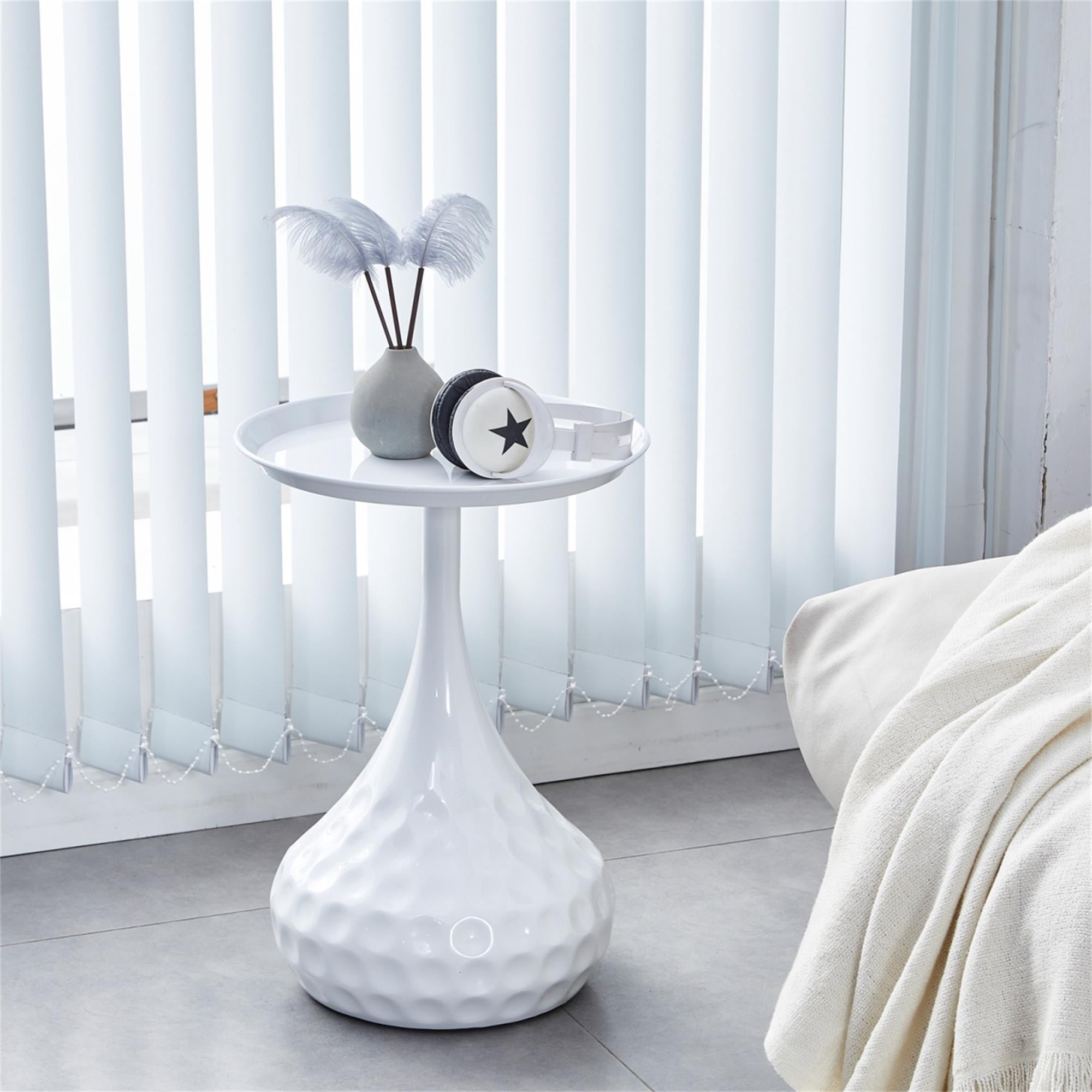 YYAo Metal Side Table, Small Sofa Table, Accent Side, Small Iron table, Nightstand for Living Room, Bedroom, Indoor & Outdoor, White YYAo Metal Side Table, Small Sofa Table, Accent Side, Small Iron table, Nightstand for Living Room, Bedroom, Indoor & Outdoor, White