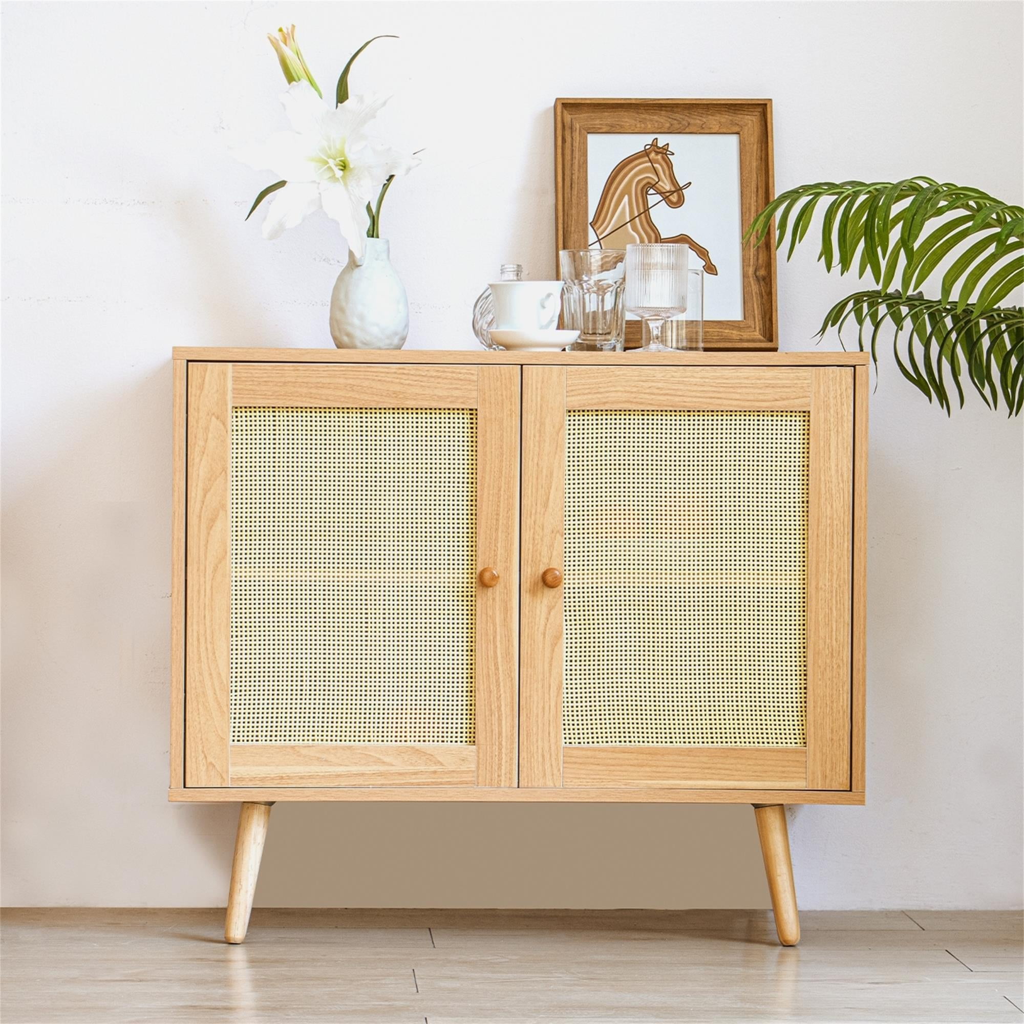 YYAo Mid-Century Buffet Sideboard Cabinets, Entryway Chest Kitchen Storage Cabinet for Dining Room, Living Room, Kitchen, Natural YYAo Mid-Century Buffet Sideboard Cabinets, Entryway Chest Kitchen Storage Cabinet for Dining Room, Living Room, Kitchen, Natural