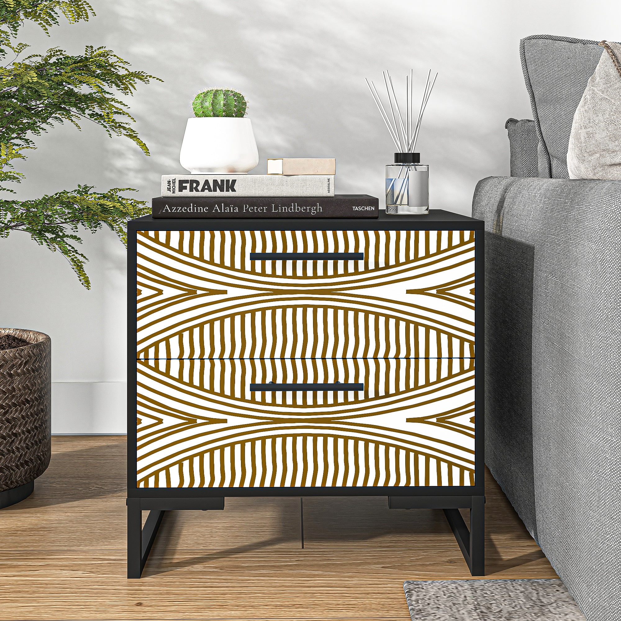 YYAo Modern 2 Drawer Nightstand, End Table Bedside Table with Storage for Living Room, Bedroom, Black YYAo Modern 2 Drawer Nightstand, End Table Bedside Table with Storage for Living Room, Bedroom, Black