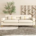 thumbnail image 1 of YYAo Modern Sectional Sofa Couch, Sofa Bed Futon with Reversible Chaise & Ottoman for Living Room Small Space, Apartment, Beige, 1 of 10