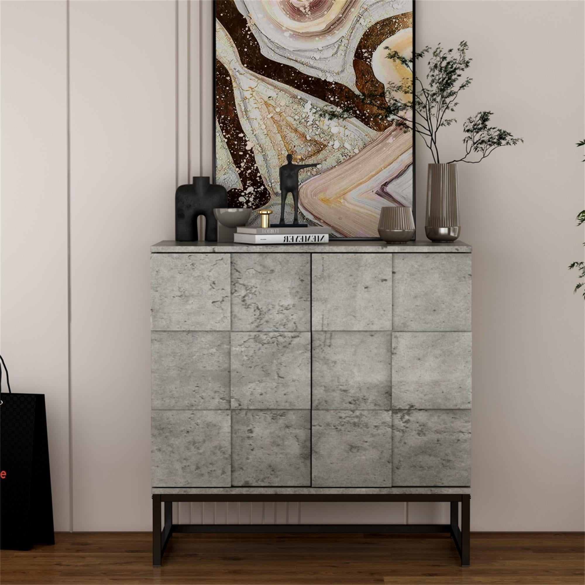YYAo Modern Storage Cabinet, Free Standing Sideboard and Buffet Storage with Door for Bedroom Living Room, Bed Room, Grey YYAo Modern Storage Cabinet, Free Standing Sideboard and Buffet Storage with Door for Bedroom Living Room, Bed Room, Grey