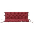thumbnail image 1 of YYAo Outdoor Chair Cushions, Waterproof Outdoor Seat Pads, 59" x 38" Tufted Bench Cushion for Outdoor Furniture, 3-Seater Replacement, Wine Red, 1 of 11