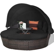 YYAo Outdoor Daybed, Sunbed,Outdoor Daybed with Retractable Canopy