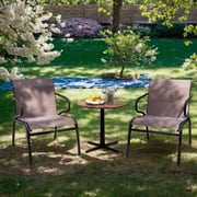 YYAo Outdoor Dining Chairs, Patio Kitchen Chairs,Modern Patio Chairs Set of 2 with Breathable Fabric for Porch-Coffee