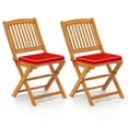 thumbnail image 1 of YYAo Outdoor Dining Chairs, Patio Kitchen Dining Room Chairs,Outdoor Folding Chairs with Seat Cushions Set of 2-Red, 1 of 8