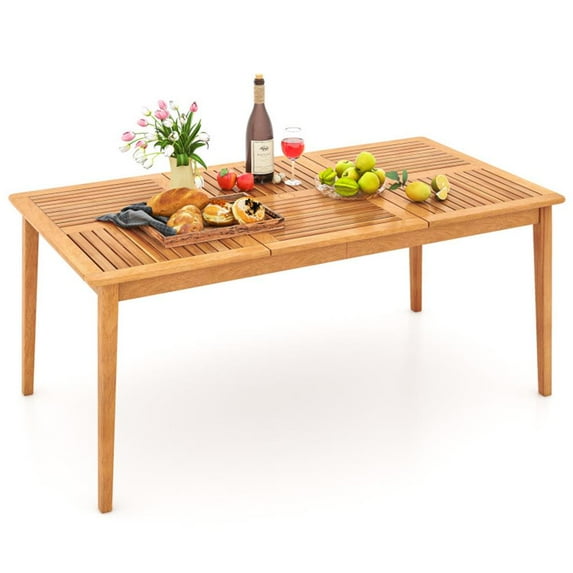 YYAo Outdoor Entertaining Tables,Patio Dining Table,6-Person Outdoor Acacia Wood Rectangular Bistro Dining Table