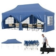 thumbnail image 1 of YYAo Outdoor Party Tent, CanopyCanopy, Shade Shelter, 10 x 20 FT Pop up Canopy with 6 Sidewalls and Windows and Carrying Bag for Party Wedding Picnic-Blue, 1 of 6