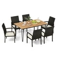thumbnail image 1 of YYAo Outdoor Patio Furniture Set, Patio Conversation Sets,7 Pieces Patio Dining Set with Acacia Wood Dining Table for Porch Backyard Garden Poolside, 1 of 7