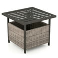 thumbnail image 1 of YYAo Outdoor Patio Rattan Wicker Steel Side Deck Table-Gray, 1 of 7