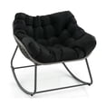 thumbnail image 1 of YYAo Outdoor Patio Rocking Chairs,Outdoor Rocking Chair Oversized Patio PE Wicker Egg Chair with Cushion-Black, 1 of 10