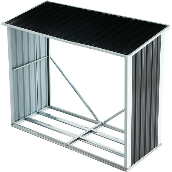 YYAo Outdoor Storage Shed, Garden Tool Shed,Log Storage Shed, Log Holder with Roof, Log Storage Shed, Firewood Rack for Backyard Garden Patio Porch, 70.9"