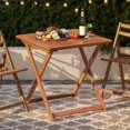 thumbnail image 1 of YYAo Outdoor Tables,Patio Dining Table,29.5 Inch x 29.5 Inch Patio Dining Table with Teak Painting and Umbrella Hole, 1 of 11