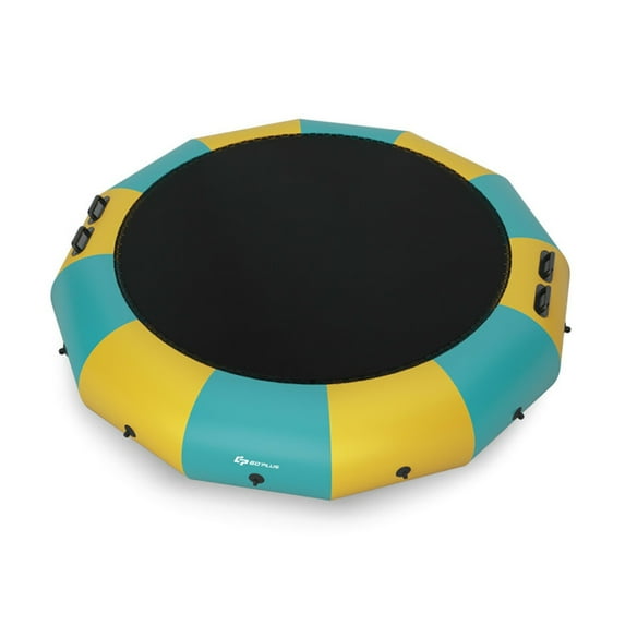 YYAo Outdoor Trampoline, Recreational Trampoline,15 Feet Inflatable Splash Padded Water Bouncer Trampoline-Yellow