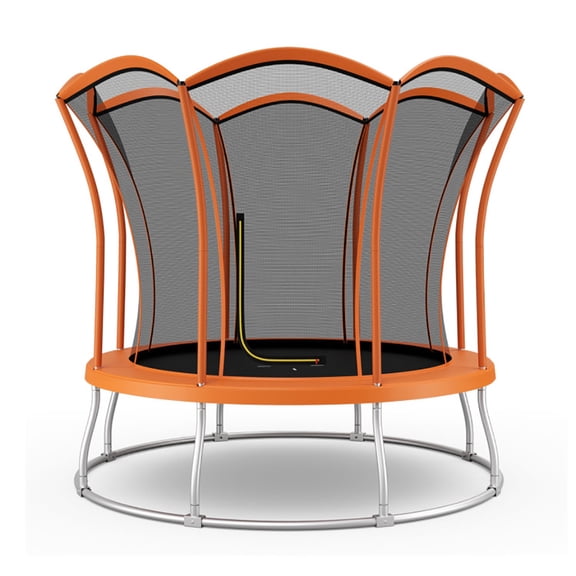 YYAo Outdoor Trampoline, Recreational Trampoline,8 Feet Outdoor Unique Flower Shape Trampoline with Enclosure Net-Yellow