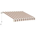 thumbnail image 1 of YYAo Patio Awnings Sun Shade Shelter, Patio Awnings, 10' x 8' Retractable Awning, Patio Awnings, Sunshade Shelter w/ Manual Crank Handle, Red & Beige, 1 of 11