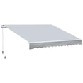 thumbnail image 1 of YYAo Patio Awnings Sun Shade Shelter, Patio Awnings, 12' x 8' Retractable Awning Patio Awnings Sun Shade Shelter with Manual Crank Handle,Light gray, 1 of 11