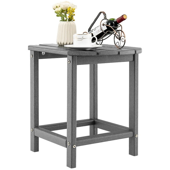 YYAo Patio Center Tables,18 Inch Weather Resistant Side Table for Garden Yard Patio-Gray