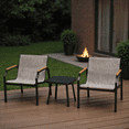 thumbnail image 1 of YYAo Patio Seating Sets,Outdoor Conversation Sets,3 Piece Outdoor Chair Set with Breathable Fabric Seat and Armrests-Brown, 1 of 10