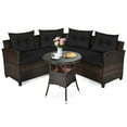 thumbnail image 1 of YYAo Patio Seating Sets,Outdoor Living Room Sets,4 Pieces Outdoor Cushioned Rattan Furniture Set-Black, 1 of 13