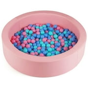 YYAo Pink Washable PU Cover Foam Ball Pit 42.5 Inch Round Toddler Play