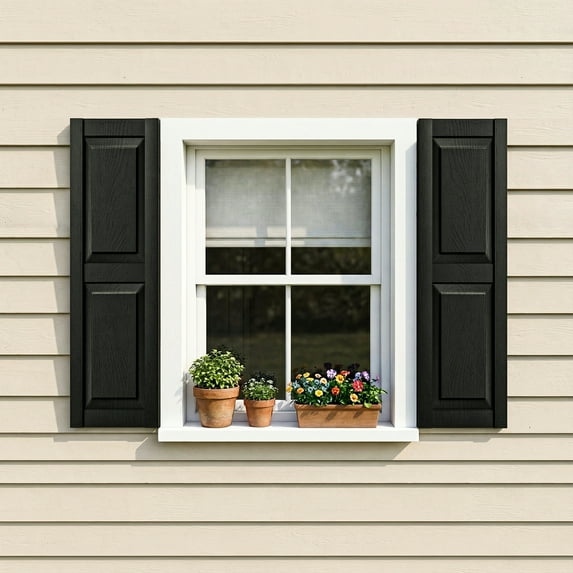YYAo Plantation Shutters with Premium Board and Batten, Shutter with Squared Design and Easy Mount for Farmhouse, Home Office, Living Room, Bedroom, Black(14"*51")