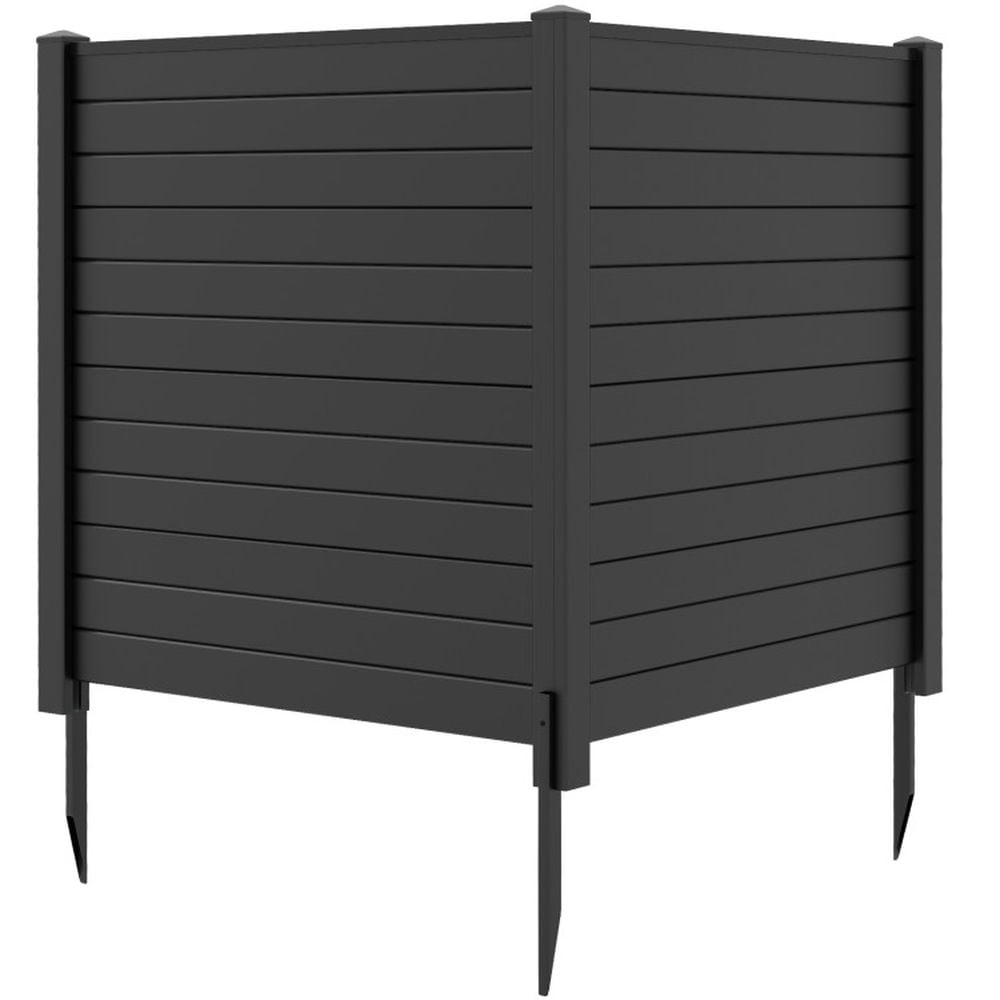 Black Vinyl Outdoor Privacy Fence Panels with Stakes