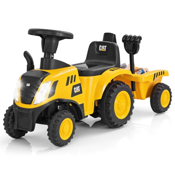 YYAo Ride on Car,Car,Kids Ride on Tractor Licensed Caterpillar with Detachable Trailer No Power-Yellow