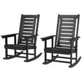 thumbnail image 1 of YYAo Rocking Bistro Chairs, Outdoor Rocker Chairs,2 Pieces Outdoor Rocking Chairs, HDPE Patio Rockers with 28" High Back, Wide Armrests, Black, 1 of 11