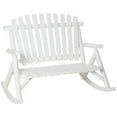 thumbnail image 1 of YYAo Rocking Bistro Chairs, Outdoor Rocker Chairs,Outdoor Wooden Rocking Chair with Slatted Seat, High Backrest, Armrests for Patio, Garden and Porch, White, 1 of 11