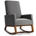 thumbnail image 1 of YYAo Rocking Chair, Nursery Chair,Nursery Rocking Chairs,Rocking High Back Upholstered Lounge Armchair with Side Pocket-Gray, 1 of 10
