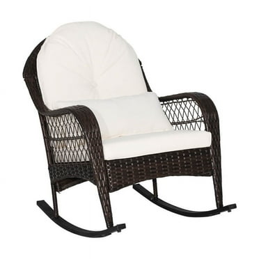 Costway Comfortable Thick Cushioned Outdoor Patio Furniture Rocking ...