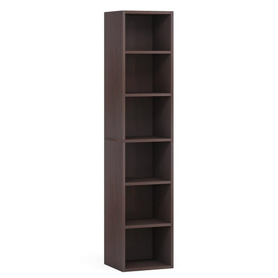 YYAo Storage Organizer Bookcase, Display Rack Shelves,70.9" Corner Bookcase, Modern 6-Tier Narrow Cube Display Shelves,Walnut