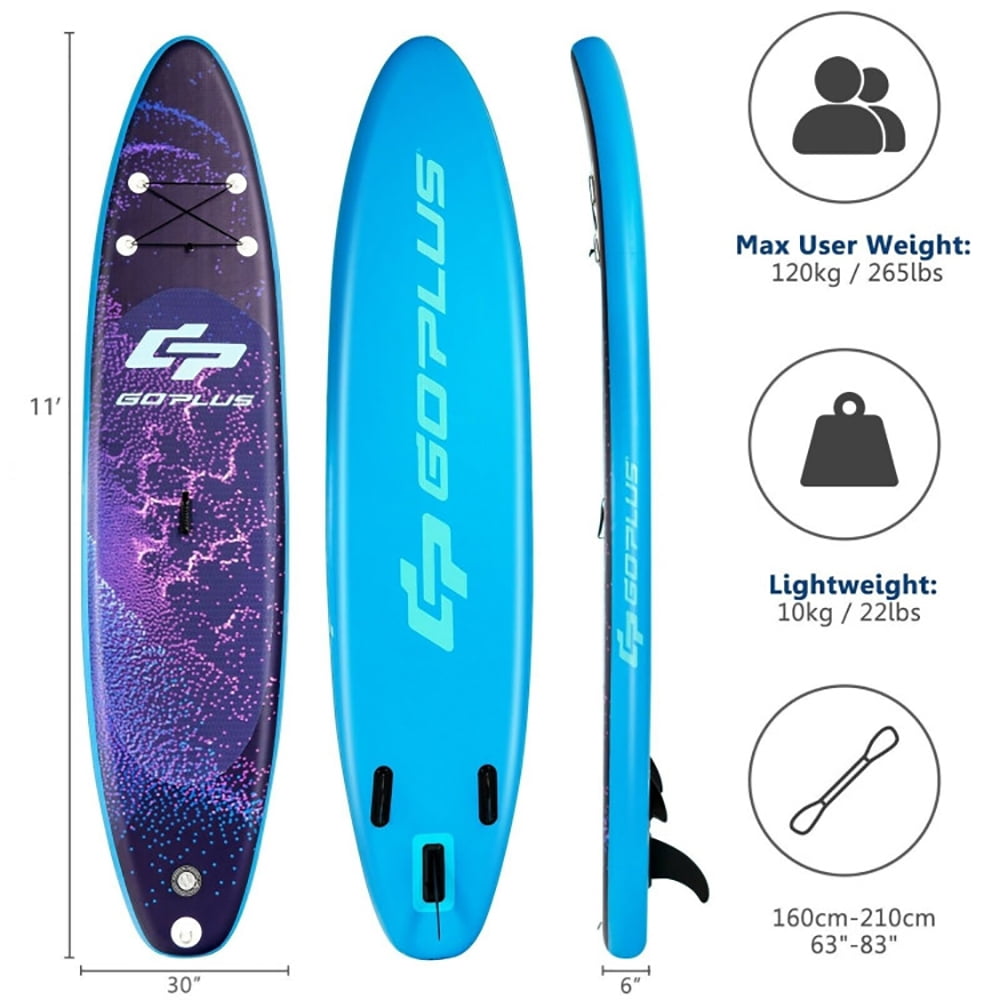 YYAo Surfboard, Body Board Surfing Board,11 Feet Inflatable Stand Up Paddle Board Surfboard with Bag Aluminum Paddle Pump-L