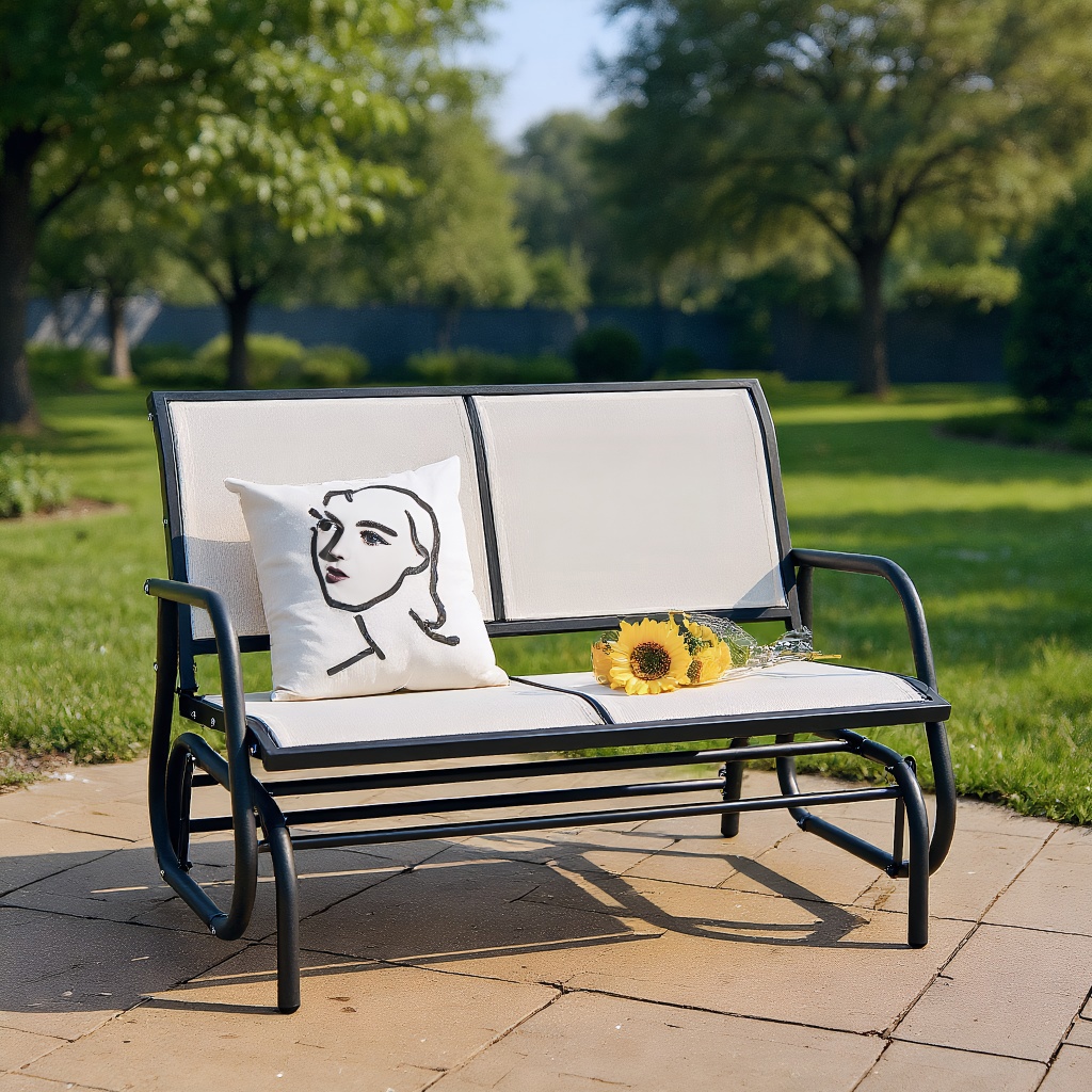 Outdoor Sliding Rocker YYAo Swing Glider Chair, Swing Glider Chair 48 Inch Loveseat Rocker ...