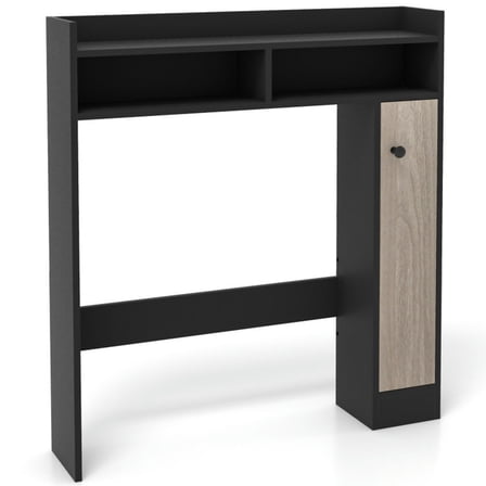 YYAo Toilet Bathroom Organizer, Toilet Storage Shelf Bathroom Shelves, Bathroom Over the Toilet Floor Storage Organizer with Adjustable Shelves-Black