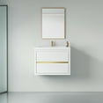 thumbnail image 1 of YYAo Wall Mounted Medicine Cabinets,Bathroom Wall Cabinet,30" Wall-Mounted Bathroom Vanity with Sink, Countertop and Soft Close Drawers, Glossy White, 1 of 13