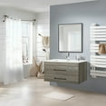 thumbnail image 1 of YYAo Wall Mounted Medicine Cabinets,Bathroom Wall Cabinet,Grey Wood Grain Wall-Mounted Bathroom Vanity with Double Drawers,Soft-Close System,White Ceramic Sink, 1 of 9