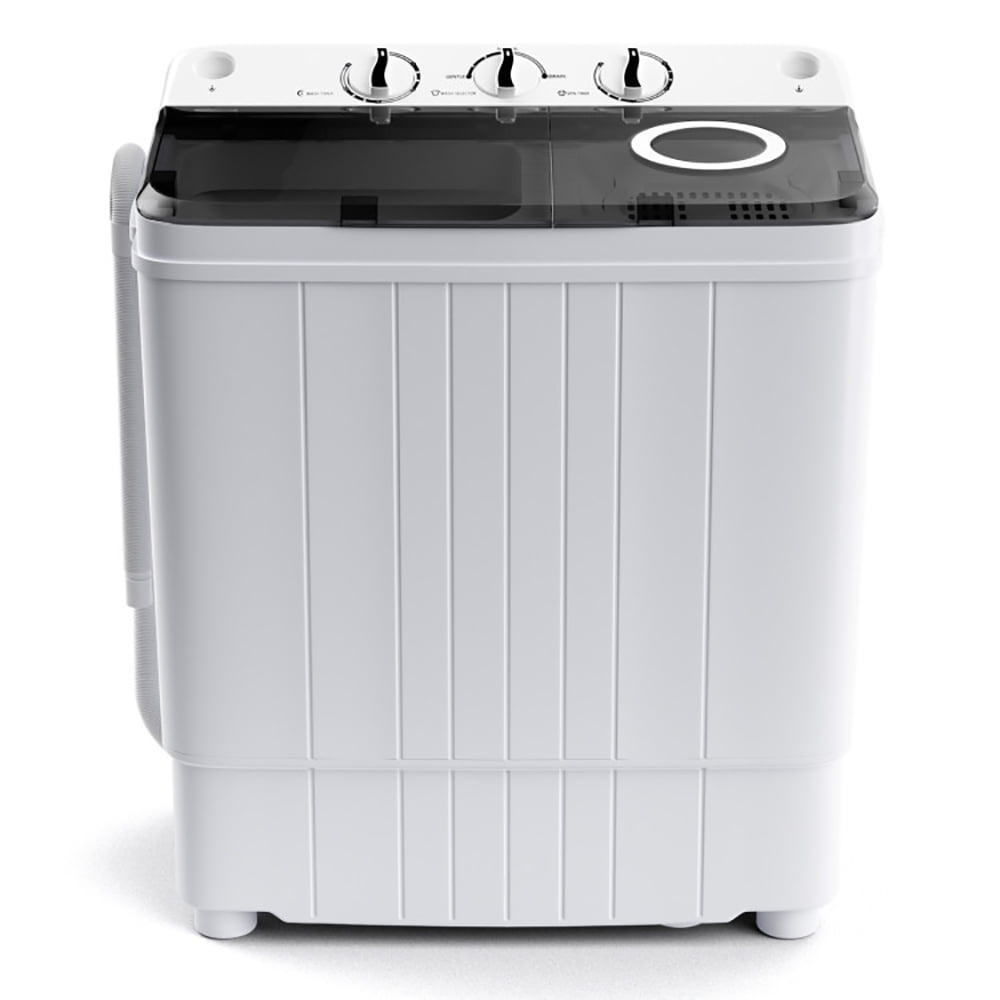 YYAo Washer and Spinner Combo, Laundry Washing Machine, 17.6 lbs Portable Washing Machine with Drain Pump-Black