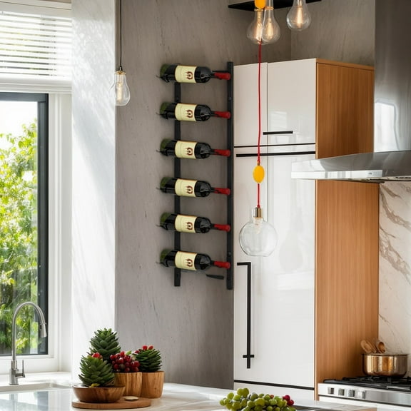 YYAo Wine Rack, Storage Racks, Wine Bottle Organizer Shelf, Rust proof Wall Mounted Wine Rack for 6 or 9 Bottles-M