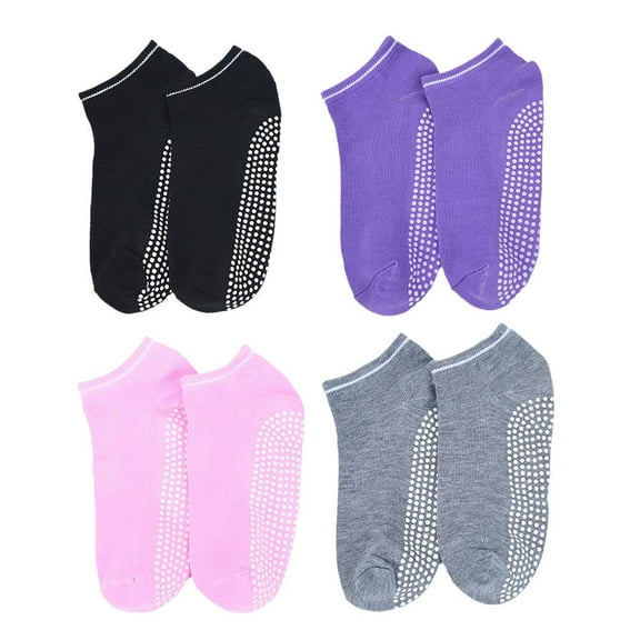4 Pairs of Yoga Socks Women's Non Anti-Skid Pilate Grip Socks