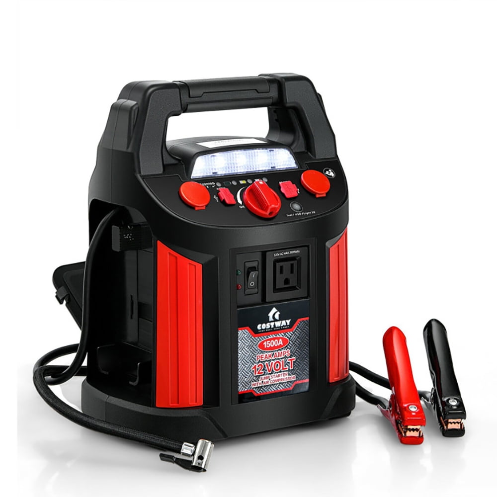 YYAoJump Starter Air Compressor Power Bank Charger with LED Light and DC Outlet YYAoJump Starter Air Compressor Power Bank Charger with LED Light and DC Outlet