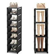 SINGOMON 8-Tier Vertical Shoe Rack, Space Saving Narrow Corner Storage Rack for Entry Closet, Bedroom, Garage - Black