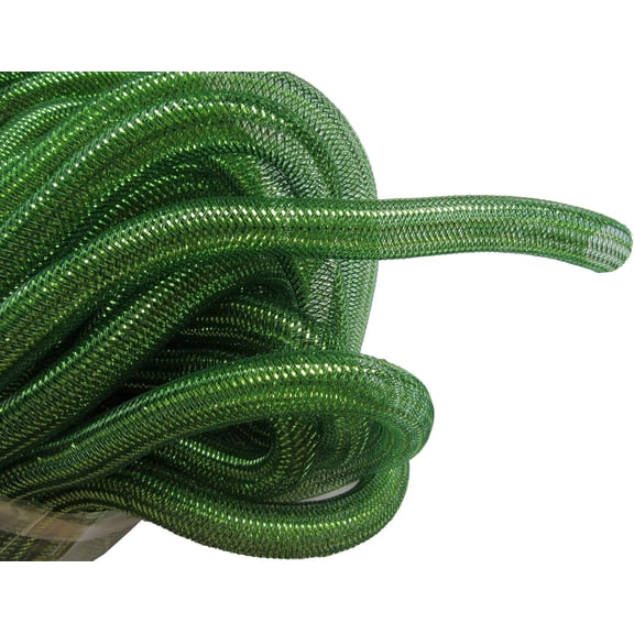YYCRAF 10 Yards Solid Mesh Tube Deco Flex for Wreaths Cyberlox CRIN Crafts 16mm 5/8-Inch (Emerald Green)