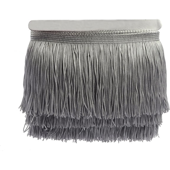YYCRAFT 10 Yards 6 Inch Wide Tassel Curtain Fringe Trim by The Yard for DIY Sewing Crafts Clothing Curtains Decoration-Grey
