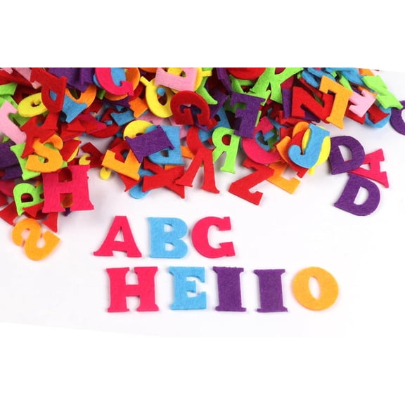 YYCRAFT 200pcs Stiff Felt Letter Fabric Embellishments DIY Crafts Scrapbooking,1 Inch Mix Color