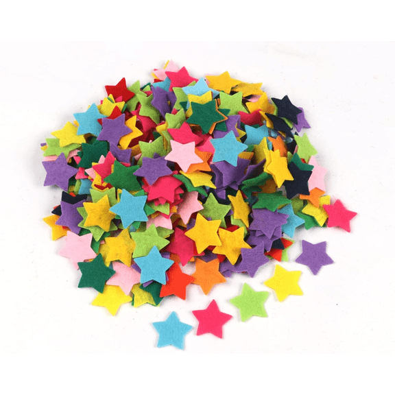 YYCRAFT 400pcs Felt Star Fabric Embellishments DIY Crafts Scrapbooking,3/4 Inch Mix Color