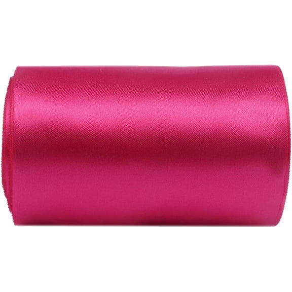 YYCRAFT 6 Inch Wide Satin Ribbon Satin Fabric Spool for Grand Opening Cutting Ceremony Wedding Birthday Party Decoration Gift Craft (22 Yards,Hot Pink)