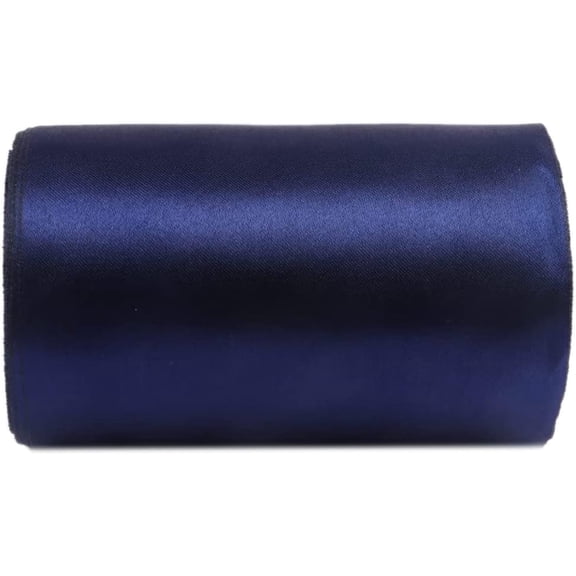 YYCRAFT 6 Inch Wide Satin Ribbon Satin Fabric Spool for Grand Opening Cutting Ceremony Wedding Birthday Party Decoration Gift Craft (22 Yards,Navy)
