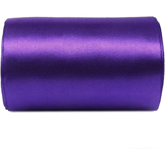 YYCRAFT 6 Inch Wide Satin Ribbon Satin Fabric Spool for Grand Opening Cutting Ceremony Wedding Birthday Party Decoration Gift Craft (22 Yards,Purple)